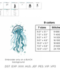 Jellyfish, embroidery design