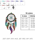 Dream catcher, machine embroidery design