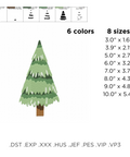 machine embroidery design Christmas tree watercolor