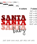 Santa Baby Christmas machine embroidery design