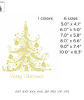 machine embroidery design Christmas tree outline