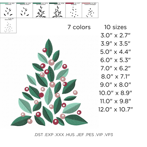 machine embroidery design, Christmas Tree