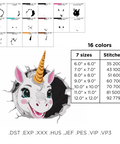 Baby Unicorn, machine embroidery design