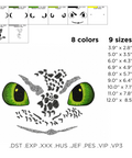 Dragon Eyes machine embroidery design