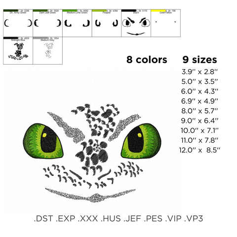 Dragon Eyes machine embroidery design