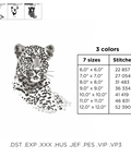 Leopard on a white background, machine embroidery design