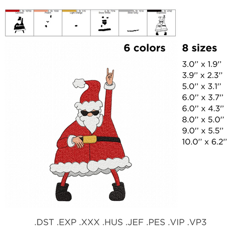 Merry Santa, machine embroidery design