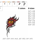 Dragon's eye abstraction machine embroidery design