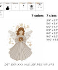 Christmas Angel, machine embroidery design