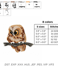 Cute Owl, machine embroidery design