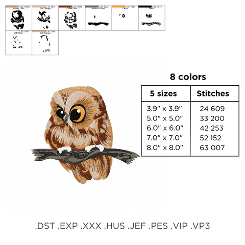 Cute Owl, machine embroidery design