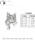 Cat on a white background, machine embroidery design