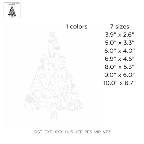 machine embroidery design Christmas Funny Tree