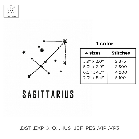 Constellation Sagittarius - Hoop&Stitch