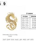 Golden Chinese Dragon, machine embroidery design