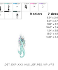 Magical Mermaid machine embroidery design