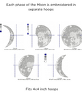 Phases of the Moon, machine embroidery design