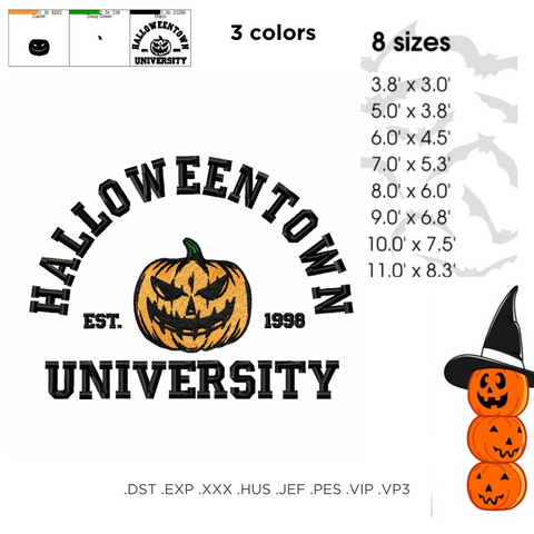 Halloweentown University machine embroidery design