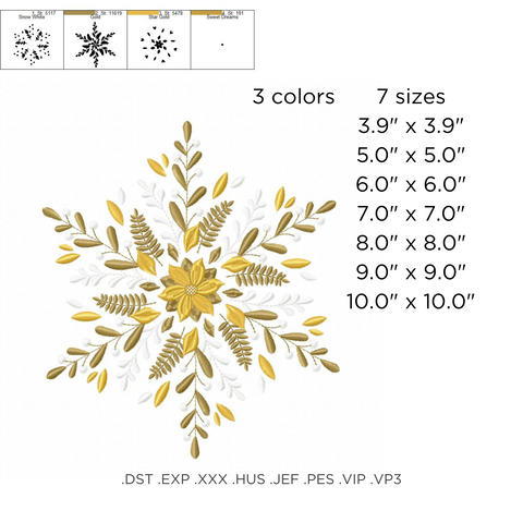  machine embroidery design, fairy snowflake for the new year