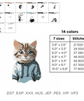 Cat in a Sweatshirt, machine embroidery design