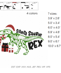 Santa Saurus Christmas, machine embroidery design