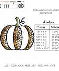 Pumpkin with spider web, embroidery design