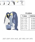 enguin Family, machine embroidery design