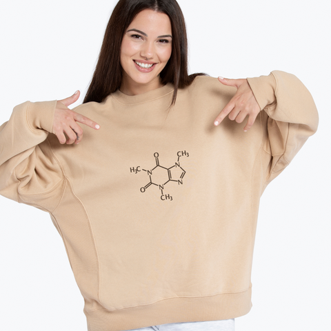 Caffeine Molecule, digital machine embroidery