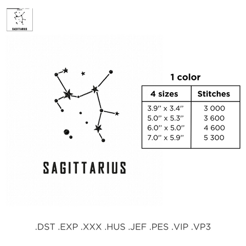 Constellation Sagittarius - Hoop&Stitch