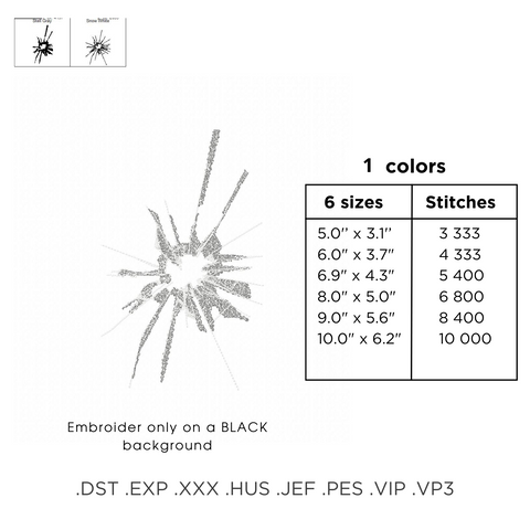 Crack the slope, machine embroidery design