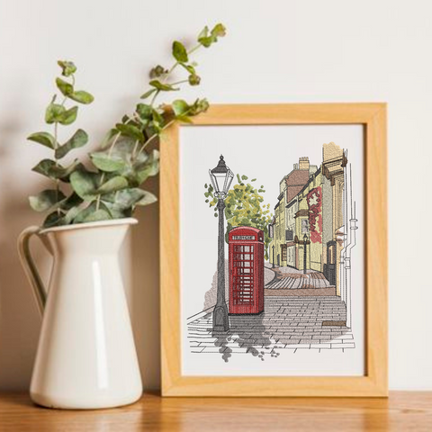 Street of London, machine embroidery design