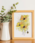  Yellow watercolor flower, machine embroidery design