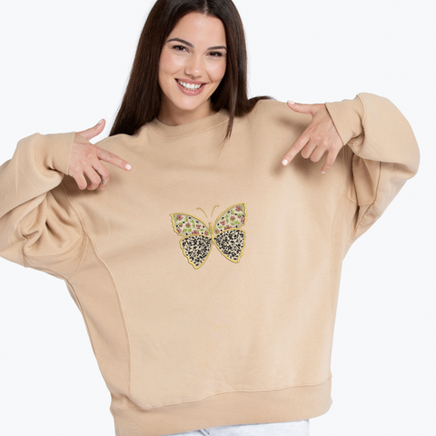 Floristic butterfly, machine embroidery design