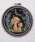 Mushrooms and Moon in the Hoop, machine embroidery design