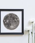 Realistic Moon, machine embroidery