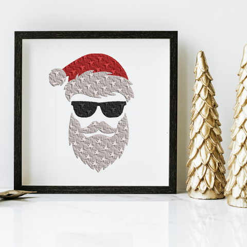 machine embroidery design Santa in Glasses