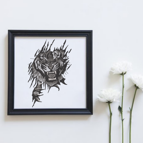 iger Roars, machine embroidery design