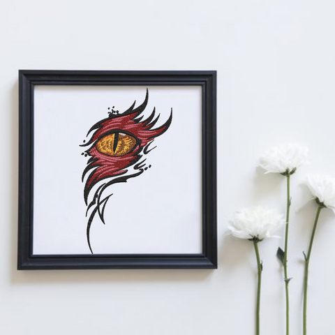 Dragon's eye abstraction machine embroidery design