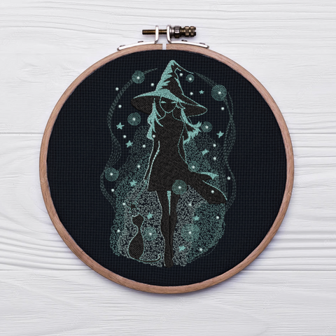 Magical Witch, machine embroidery