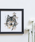 Wolf Watercolor, machine embroidery design