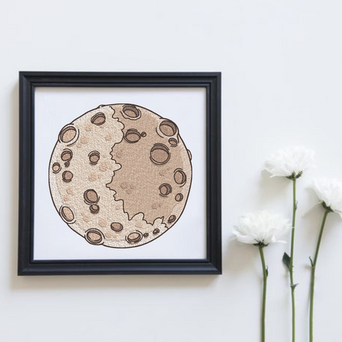 Satellite Moon, machine embroidery