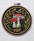 A fly agaric in hoops, machine embroidery design