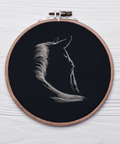 Horse Contour, machine embroidery design