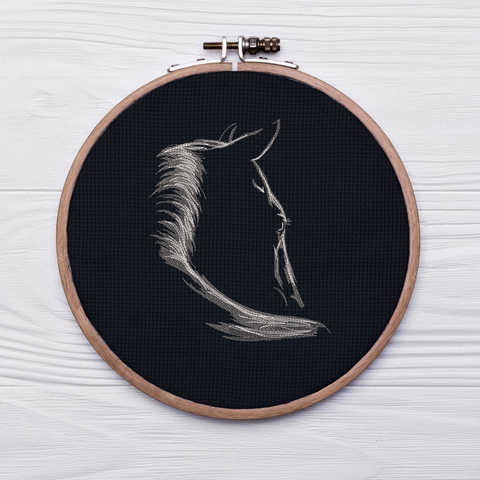 Horse Contour, machine embroidery design