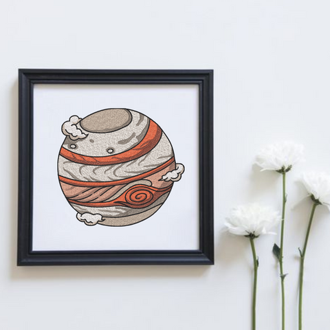 Planet Jupiter, machine embroidery design