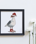 Seagull Santa Claus, machine embroidery design