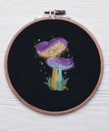 Magic Mushroom with Fireflies machine embroidery design