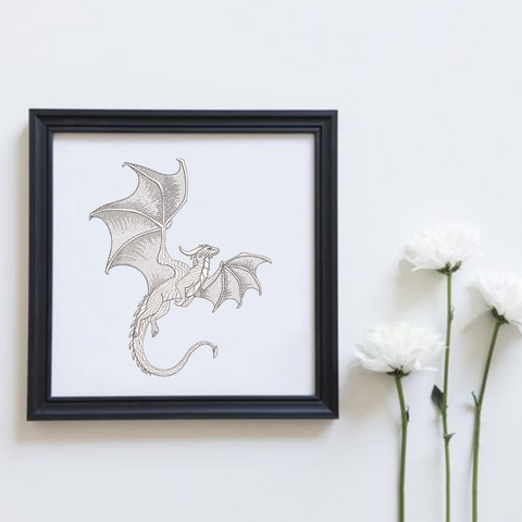 Flying Dragon, machine embroidery design