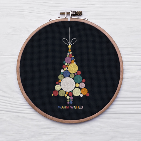 Christmas tree machine embroidery design