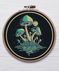 Magic Glowing Mushrooms, machine embroidery design